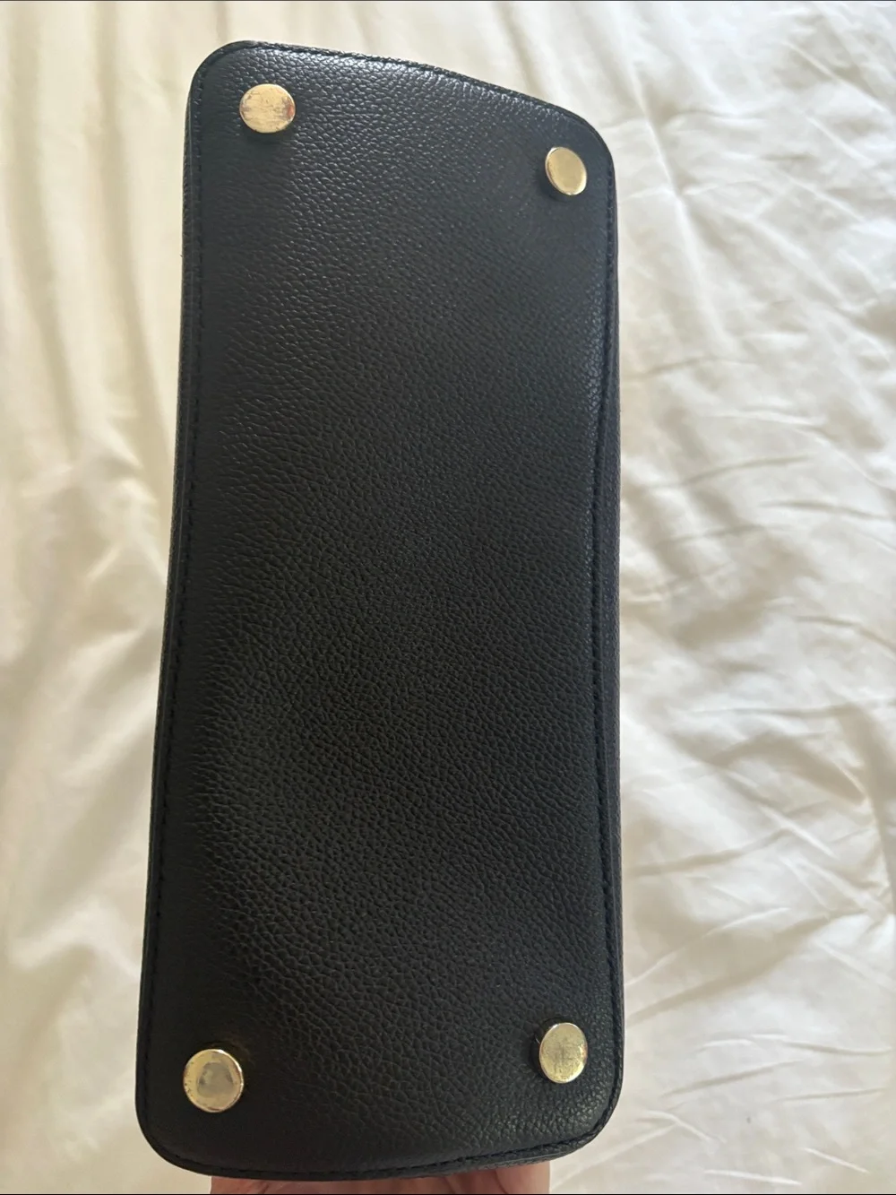 kate spade Black Pebbled Leather Satchel with Heart Charm